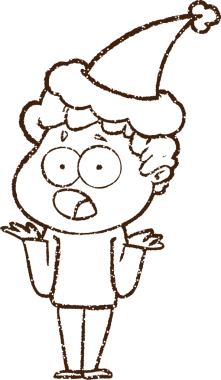 Bir insan tarafından çizilmiş Noel Adamı Kömürü