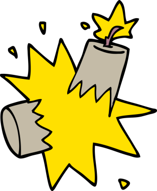 Bir insan tarafından çizilmiş karalama dinamiti.