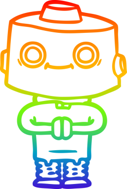 gökkuşağı gradyan çizgisi bir insan tarafından çizilmiş robot çizgi