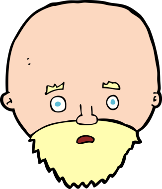 Bir insan tarafından çizilmiş sakallı bir karikatür.