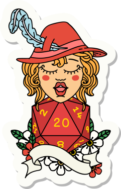 Bir insan tarafından çizilmiş 20 zarlı ozan etiketi.