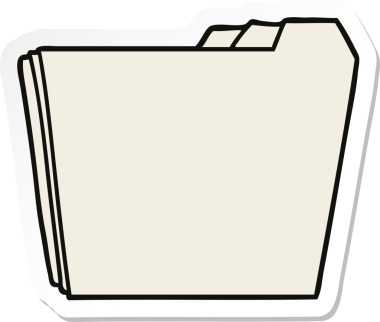 Bir insan tarafından çizilmiş bir karikatür iş klasörünün etiketi