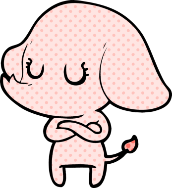 Bir insan tarafından çizilmiş şirin bir fil.