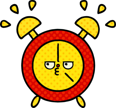 bir insan tarafından çizilmiş bir çalar saatin çizgi roman tarzı