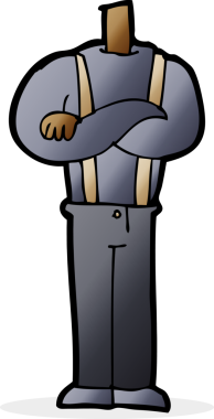 katlanmış kollu karikatür gövdesi (bir insan tarafından çizilen ve eşleştirilen karikatürler)