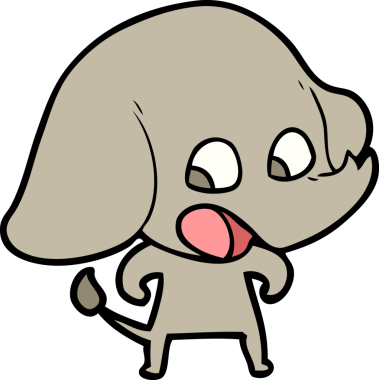 Bir insan tarafından çizilmiş şirin bir fil.