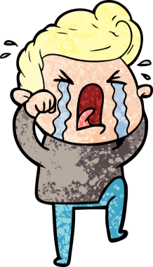 Bir insan tarafından çizilmiş ağlayan bir karikatür.