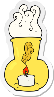 Bir insan tarafından çizilmiş eski bir cam fenerin çıkartması.