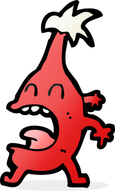 Bir insan tarafından çizilmiş komik bir Noel yaratığı.