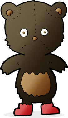 bir insan tarafından çizilmiş siyah ayı yavrusu.