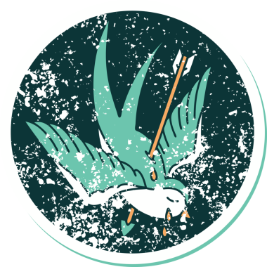 Bir kırlangıcın insan tarafından çizilmiş ağlayan bir kırlangıç resmi.