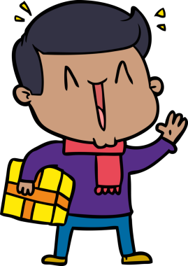 Bir insan tarafından çizilmiş heyecanlı bir çizgi film.