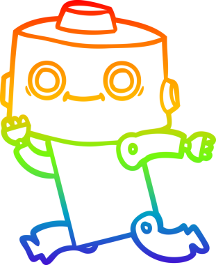 gökkuşağı gradyan çizgisi bir insan tarafından çizilmiş robot çizgi