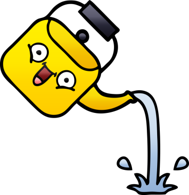 Bir insan tarafından çizilmiş gölgelenmiş çaydanlık karikatürü.