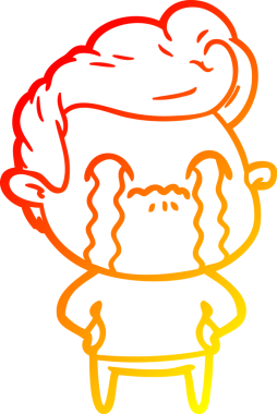 Bir insan tarafından çizilmiş ağlayan bir çizgi film karakteri çizimi.