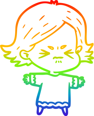 Bir insan tarafından çizilmiş kızgın bir karikatür çizimi.