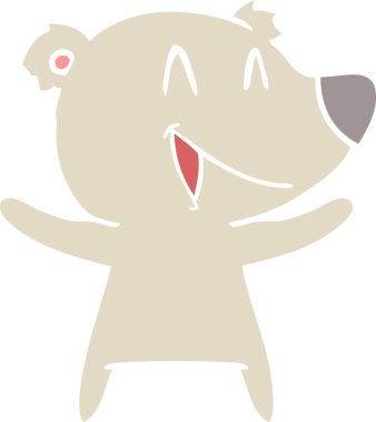 Gülen ayı düz renkli çizgi film bir insan tarafından çizildi.