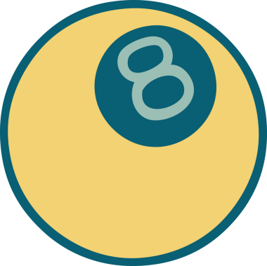 Bir insan tarafından çizilmiş 8 topun ikonik dövme şekli