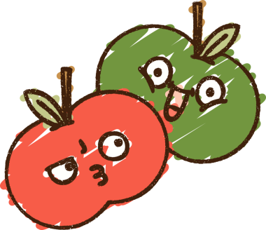 Bir insan tarafından çizilmiş elma tebeşiri