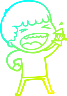 Bir insan tarafından çizilmiş gülen adamın soğuk çizgi çizimi.