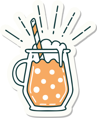 Bir insan tarafından çizilmiş dövmeli zencefilli biranın çıkartması.