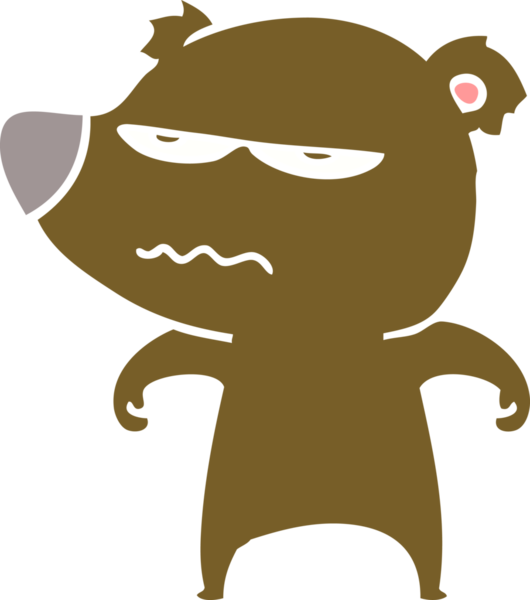 bir insan tarafından çizilmiş ayı düz renkli çizgi film.