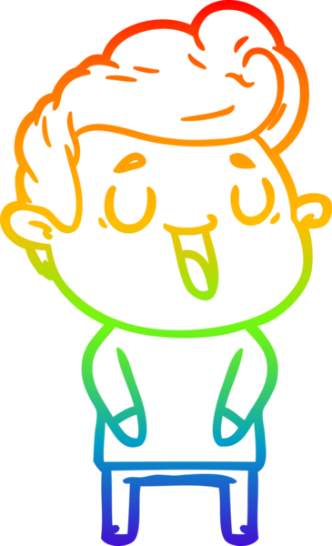 gökkuşağı gradyanı çizimi bir insan tarafından çizilmiş mutlu bir çizgi film adamı