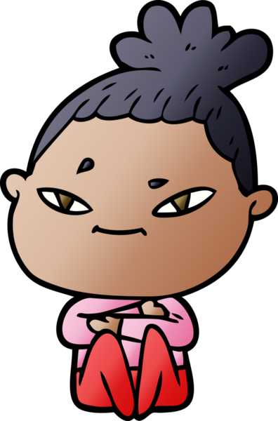 Bir insan tarafından çizilmiş karikatür kadın.