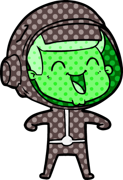 Bir insan tarafından çizilmiş mutlu astronot çizgi filmi.