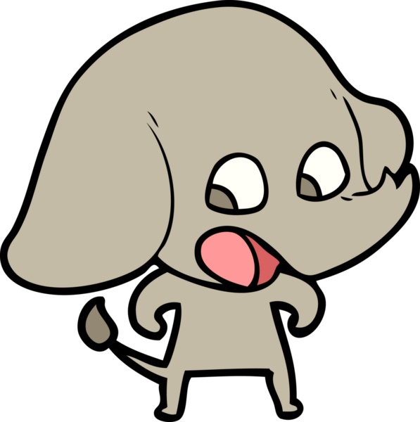 Bir insan tarafından çizilmiş şirin bir fil.