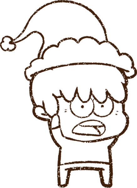 Bir insan tarafından çizilmiş Noel Adamı Kömürü