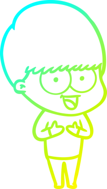 Bir insan tarafından çizilmiş mutlu çizgi film çocuğu çizimi.