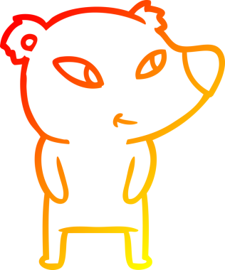 Bir insan tarafından çizilmiş sevimli bir ayının sıcak çizgi çizgisi.