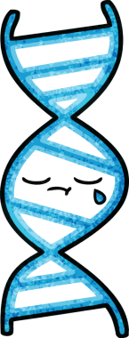 Bir insan tarafından çizilmiş DNA ipliğinin retro grunge desen karikatürü