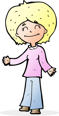 Bir insan tarafından çizilmiş mutlu bir kadın.