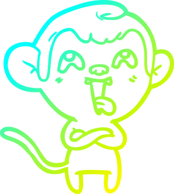 Bir insan tarafından çizilmiş çılgın bir çizgi film maymunu çizimi