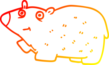 Bir insan tarafından çizilen mutlu ayı çizgi filminin sıcak gradyanı