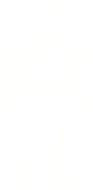 Bir insan tarafından çizilen robot tebeşiri.