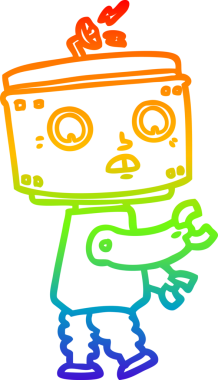 gökkuşağı gradyan çizgisi bir insan tarafından çizilmiş robot çizgi