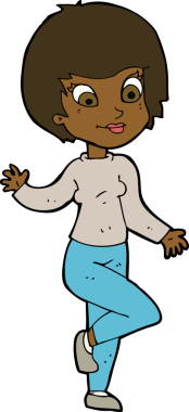 Bir insan tarafından çizilmiş karikatür kadın.