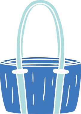 Bir insan tarafından çizilmiş kırmızı büyük bir çantanın karalaması.