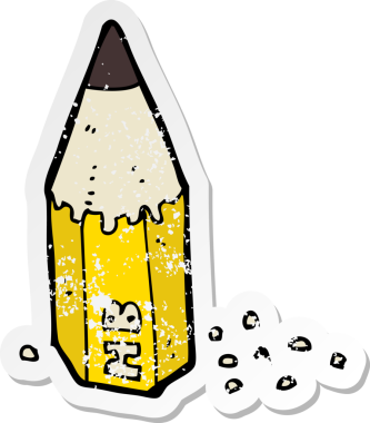 Bir insan tarafından çizilmiş karikatür kalem koçanı.