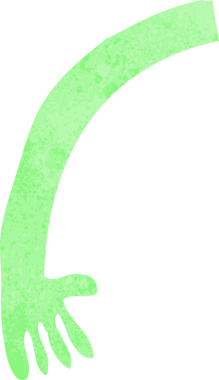 Bir insan tarafından çizilmiş bir canavar kolu.