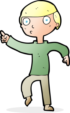 Çizgi film çocuğu bir insan tarafından çizilmiş.