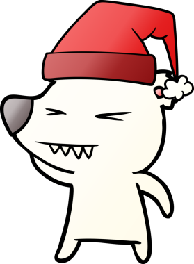 Bir insan tarafından çizilmiş kızgın kutup ayısı çizgi filmi.