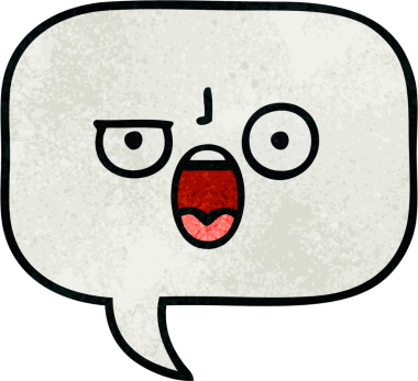 Bir insan tarafından çizilmiş bir konuşma baloncuğunun retro grunge doku karikatürü