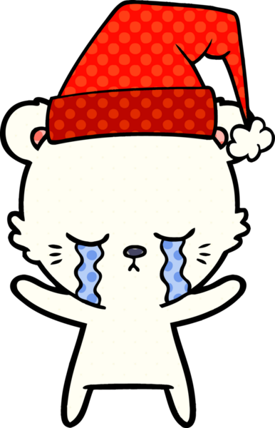 Ağlayan kutup ayısı bir insan tarafından çizilmiş.