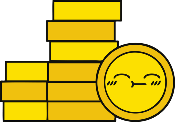 Bir insan tarafından çizilmiş sevimli bozuk para karikatürü.