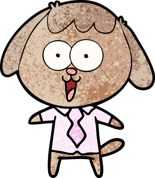 Bir insan tarafından çizilmiş şirin bir çizgi film köpeği.