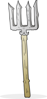 Bir insan tarafından çizilmiş karikatür şeytan çatalı